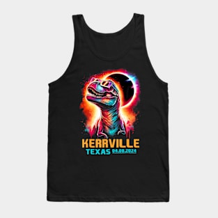 Kerrville Texas Total Solar Eclipse 2024 T Rex Dinosaur Tank Top